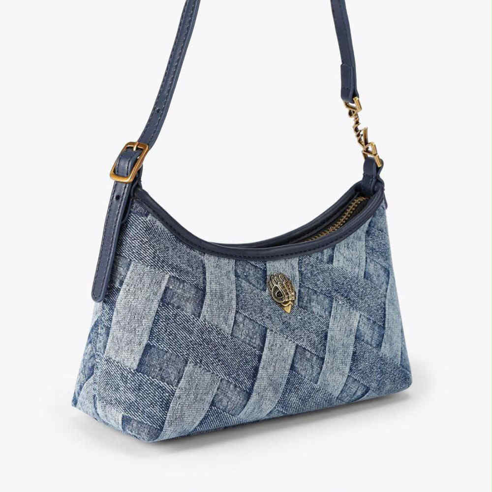 Kurt Geiger London Kensington Blue Leather Shoulder Bag