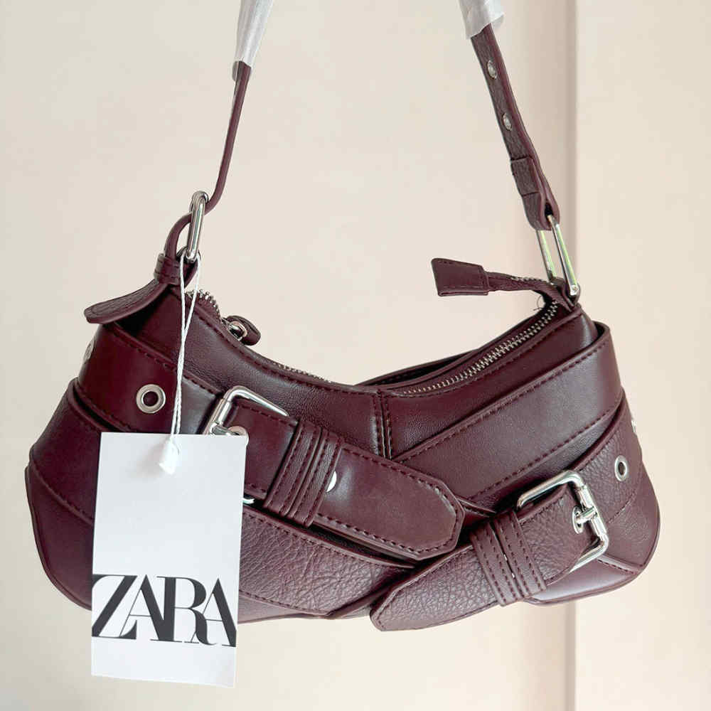 Kurt Geiger London Kensington Wine Leather Shoulder Bag