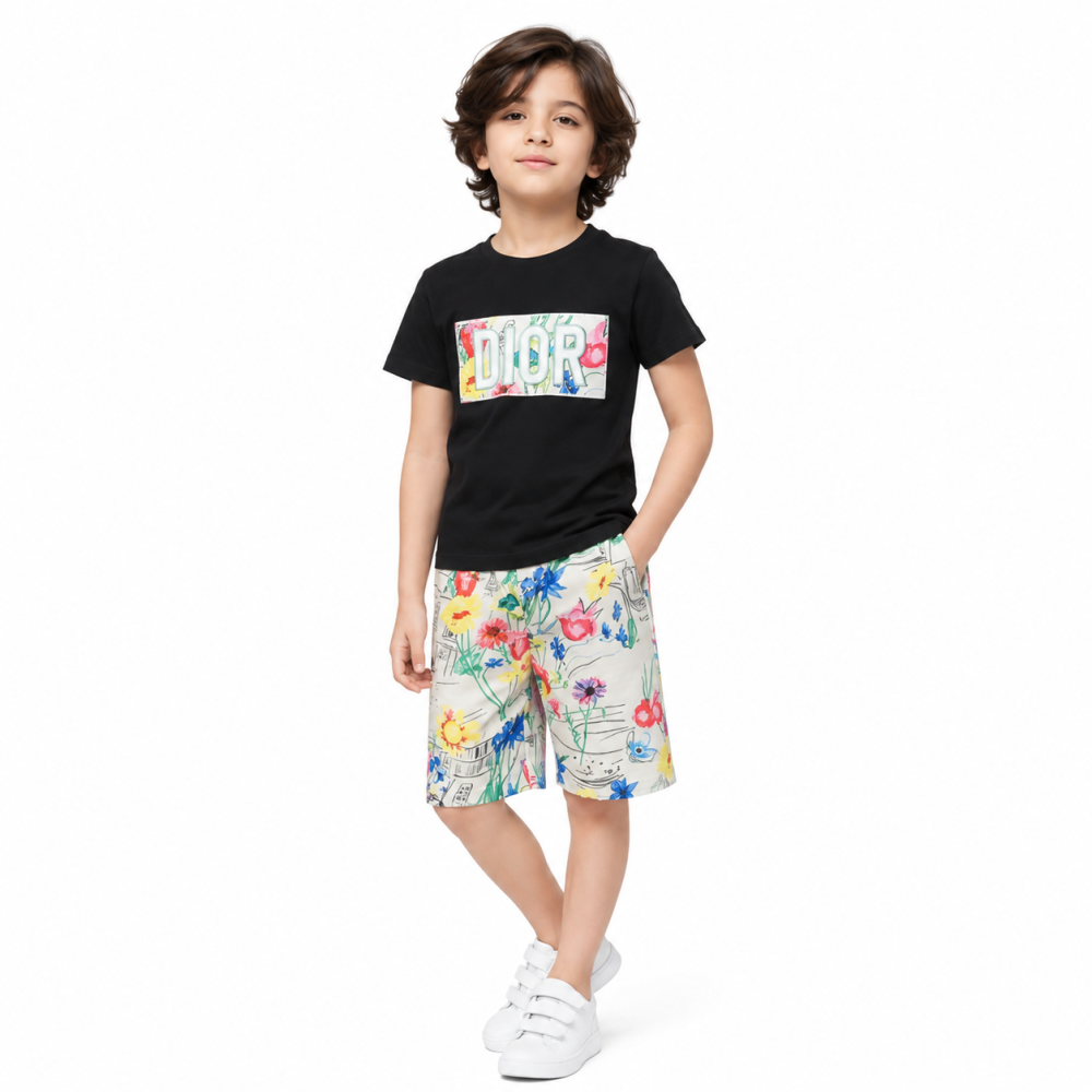 Dior Embroidered logo Black Premium Girls Co-ord Set