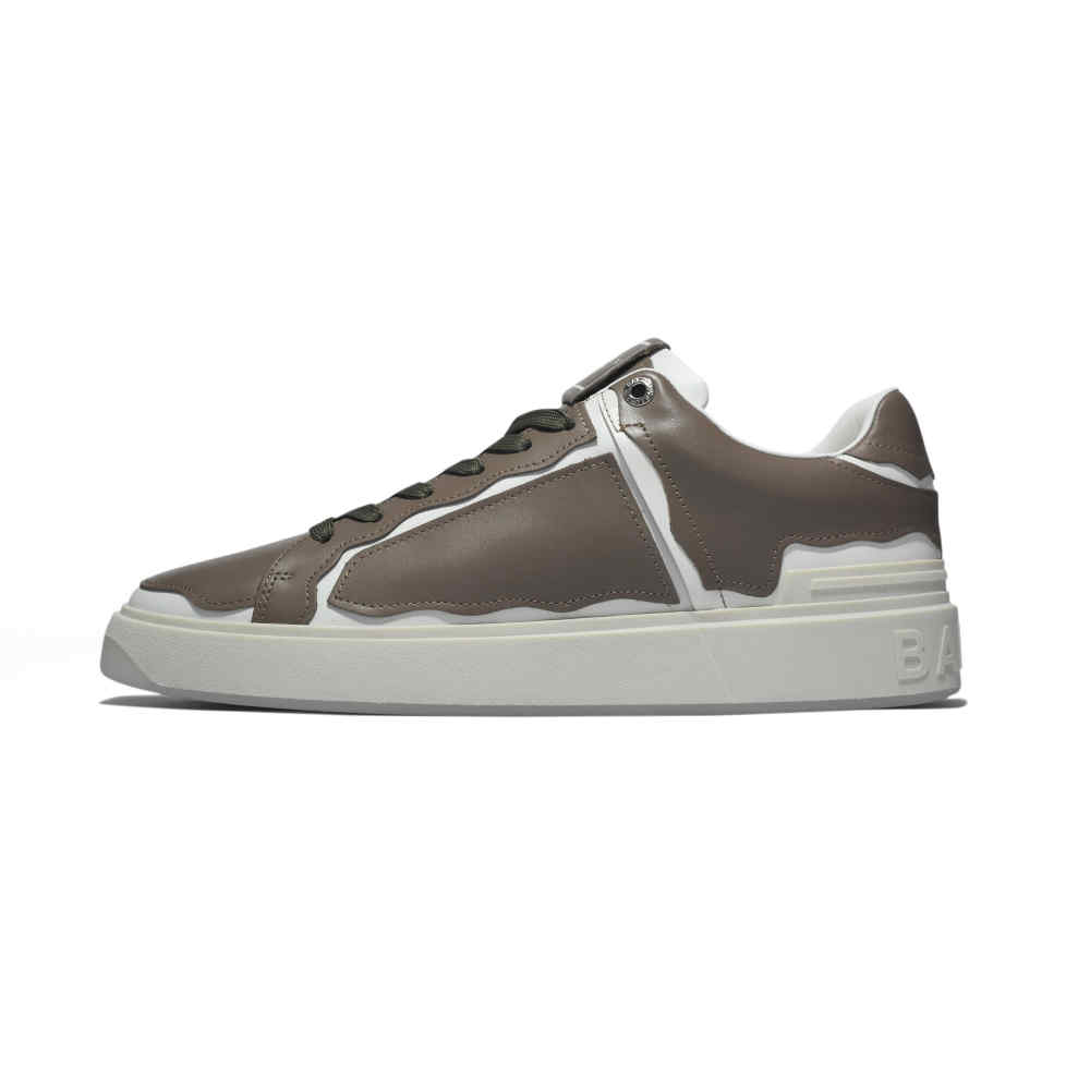 Balmain Paris Brown & White Premium Quality Sneakers