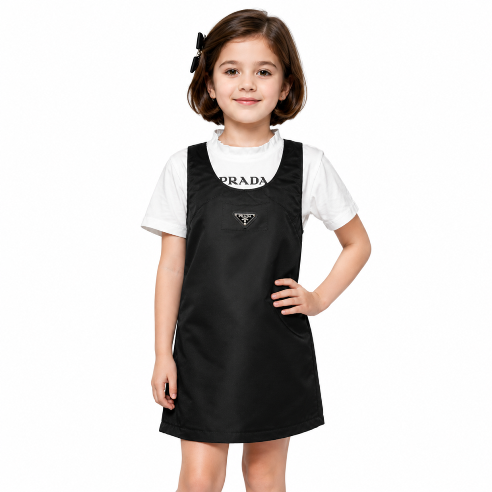 Prada Re-Nylon Detail White Premium Girls Co-ord Set