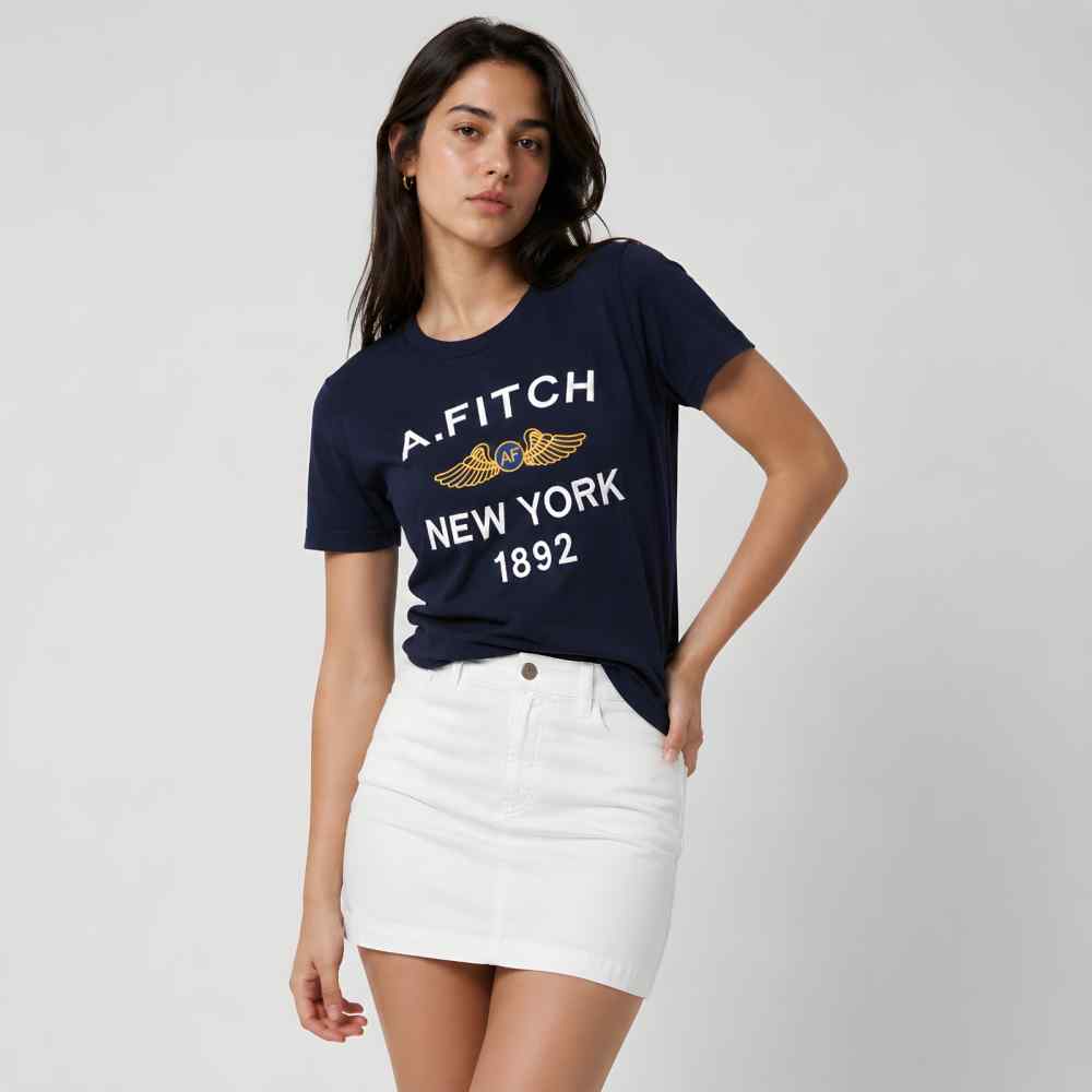 Abercrombie Blue Premium Quality Women T-shirt