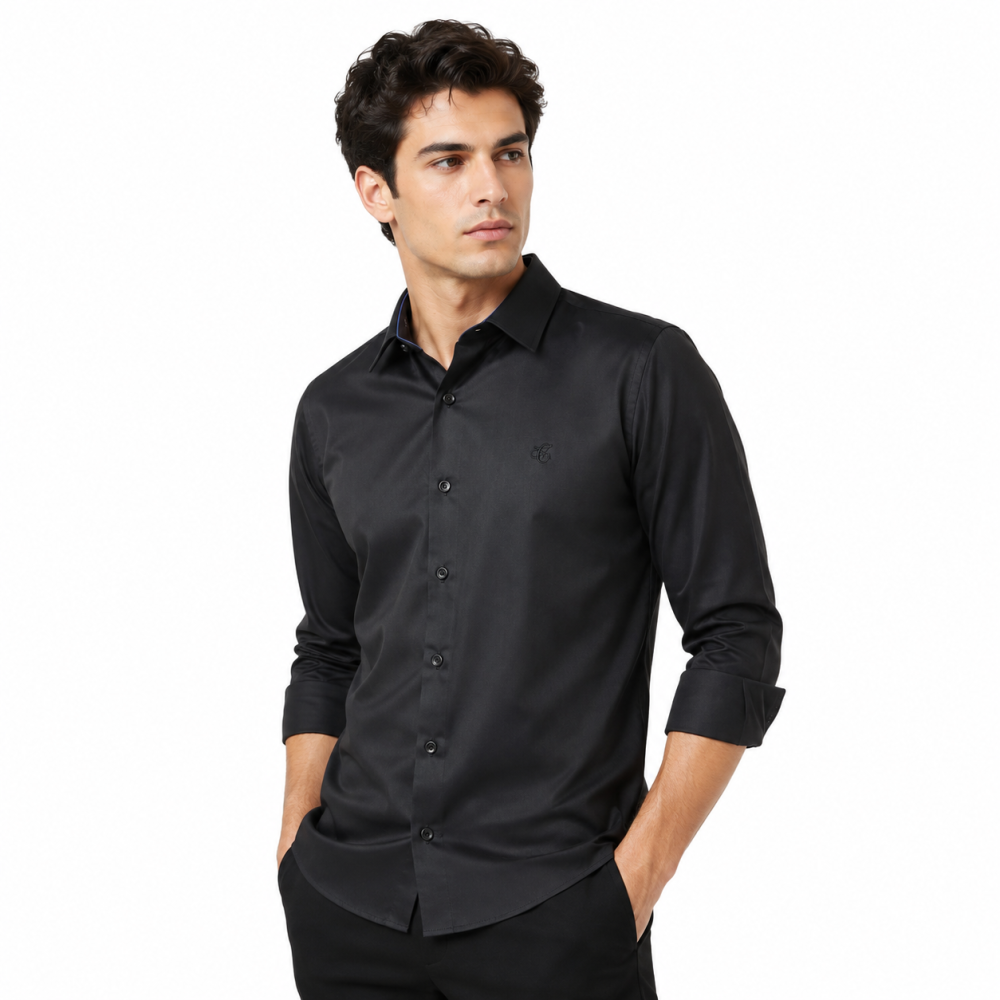Canali Black Premium Cotton Shirt