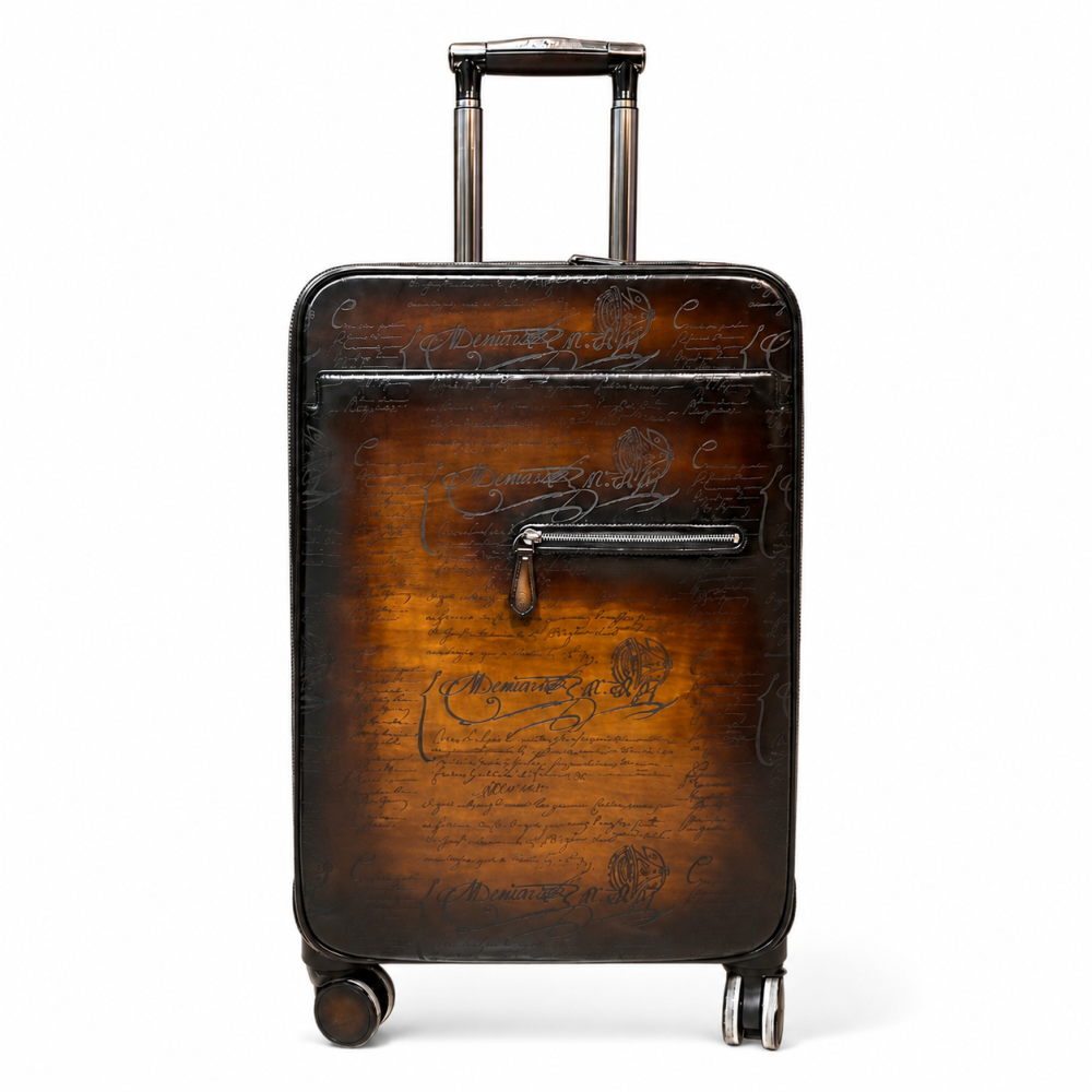 Formula 1005 Toile Marbeuf Rolling Berluti Brown Suitcase