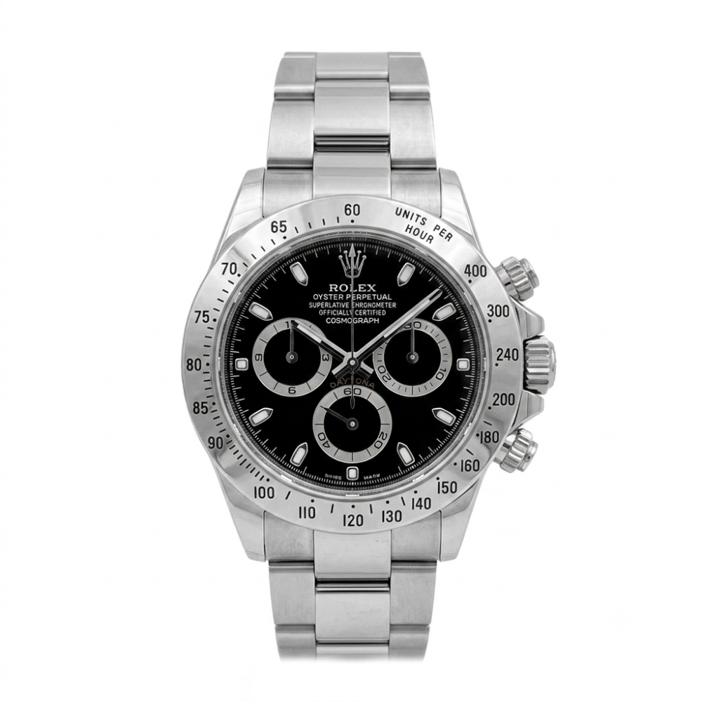 Rolex Cosmograph Daytona Stainless Steel Black Dial Watch 116520