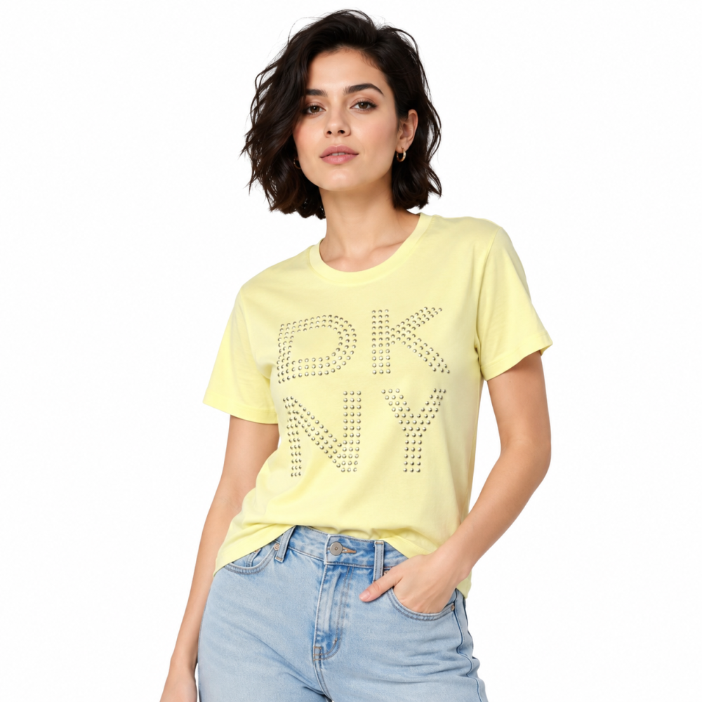 DKNY Yellow Premium Quality Women T-shirt