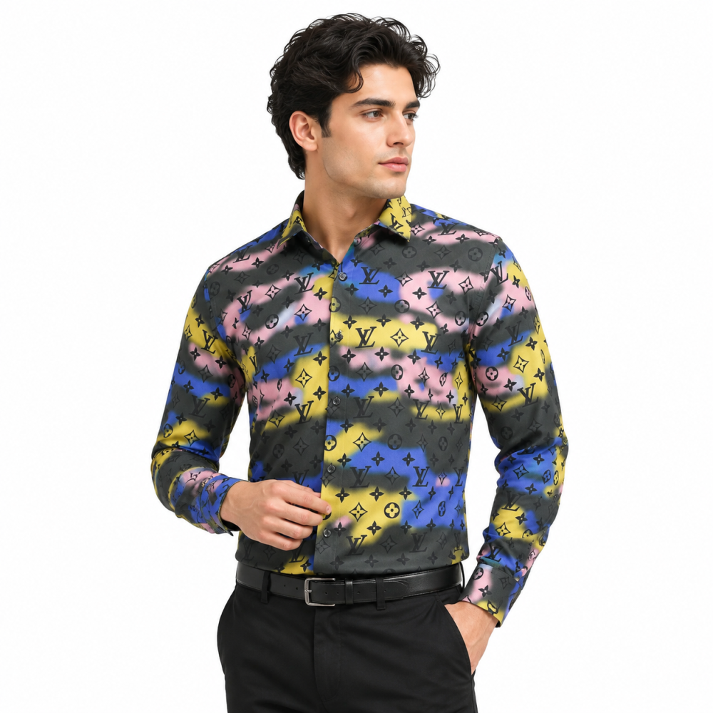 Louis Vuitton Multi Color Printed Premium Quality Shirt