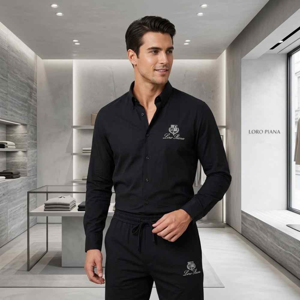 Loro Piana Black T-shirt Premium Quality Co-set