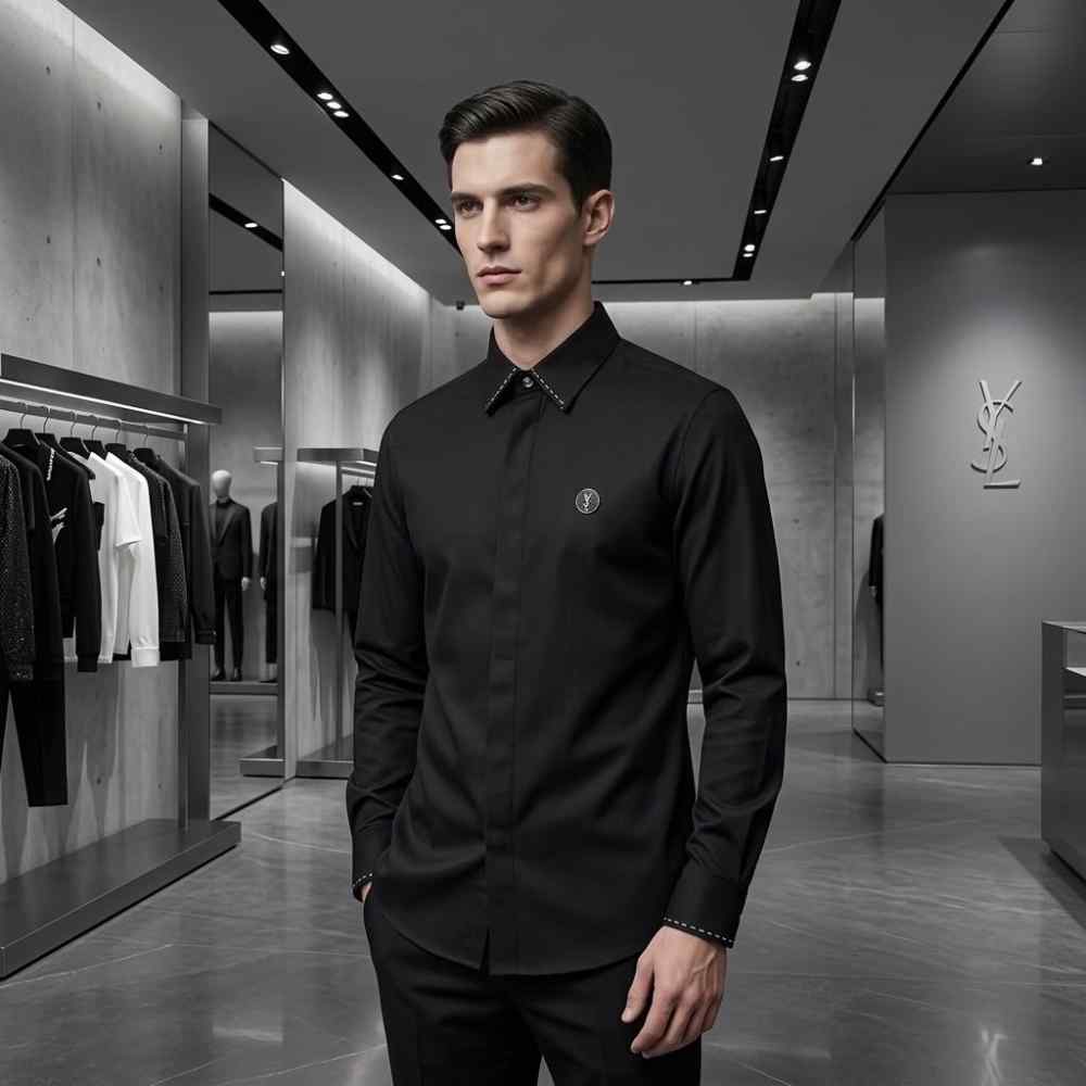 Saint Laurent Black Premium Cotton Shirt