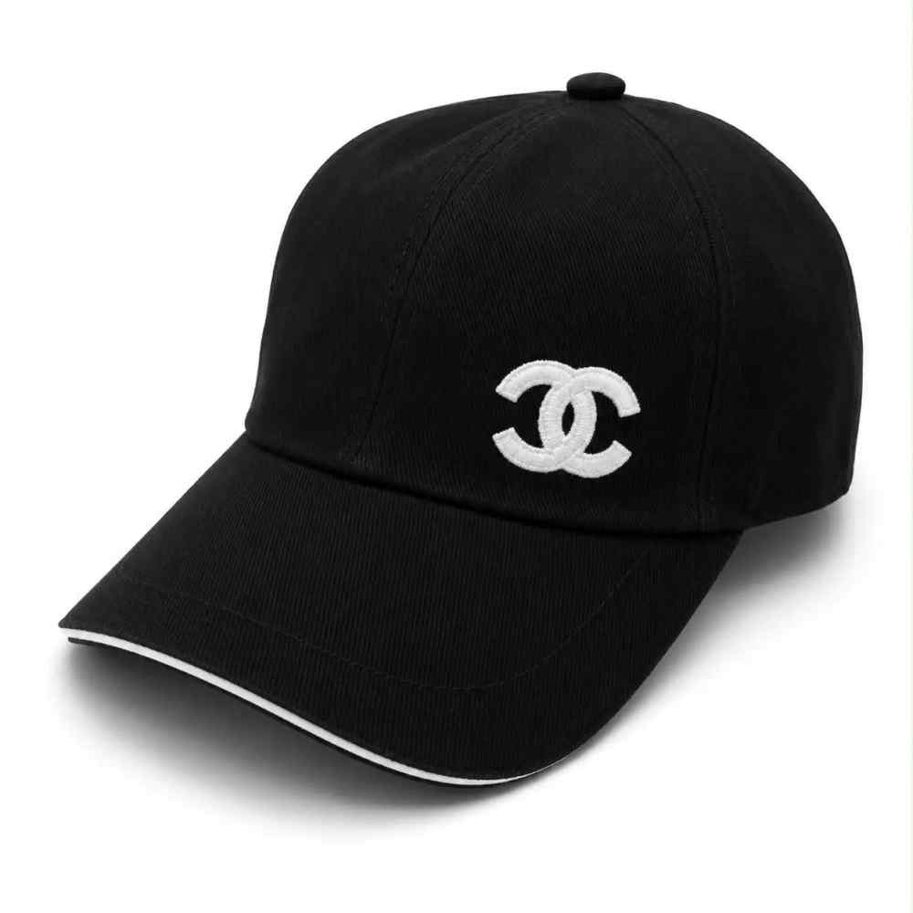 Chanel Logo-Print Black Baseball Cap