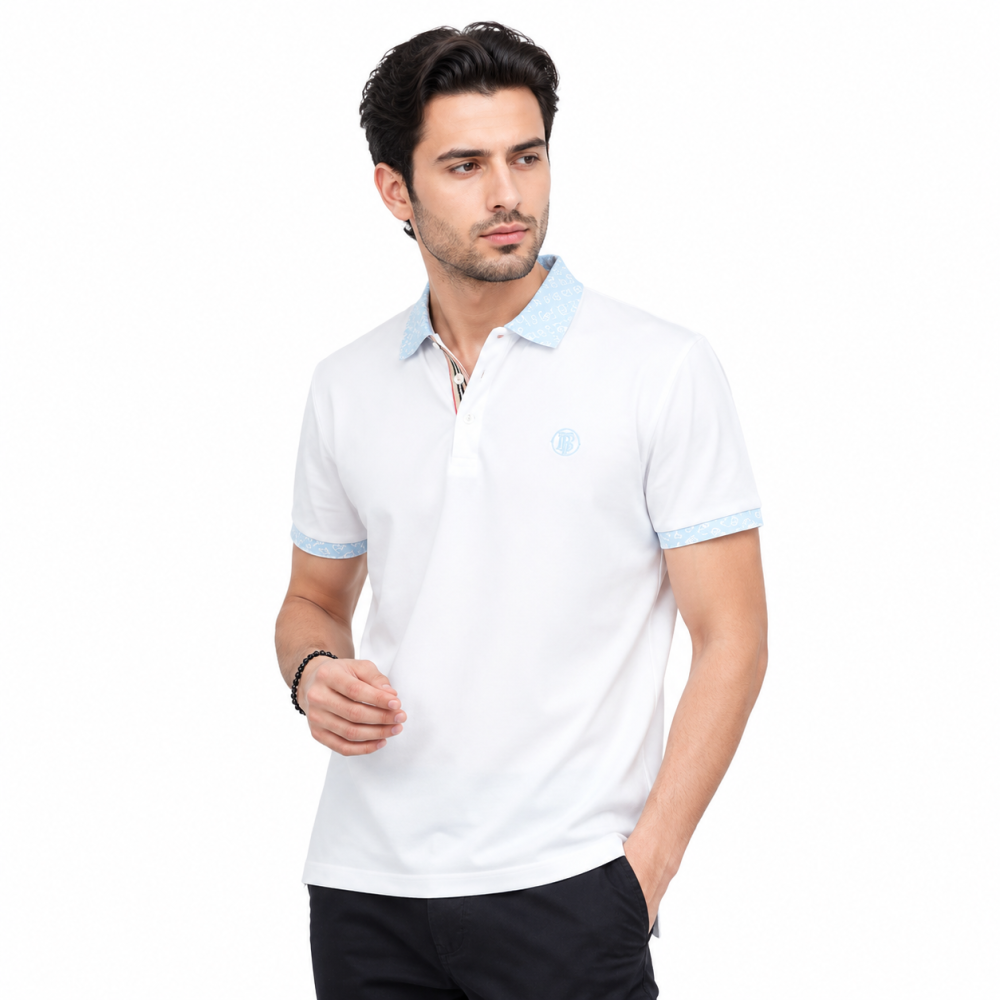 Burberry TB Embroidered White Premium Polo T-shirt