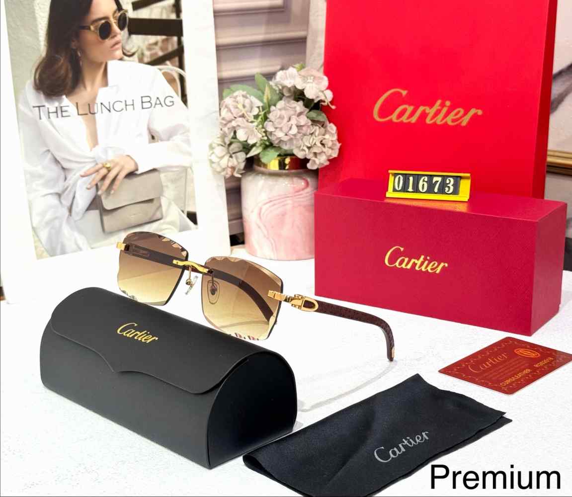 Cartier Colour Changing Lens Brown Premium Sunglasses