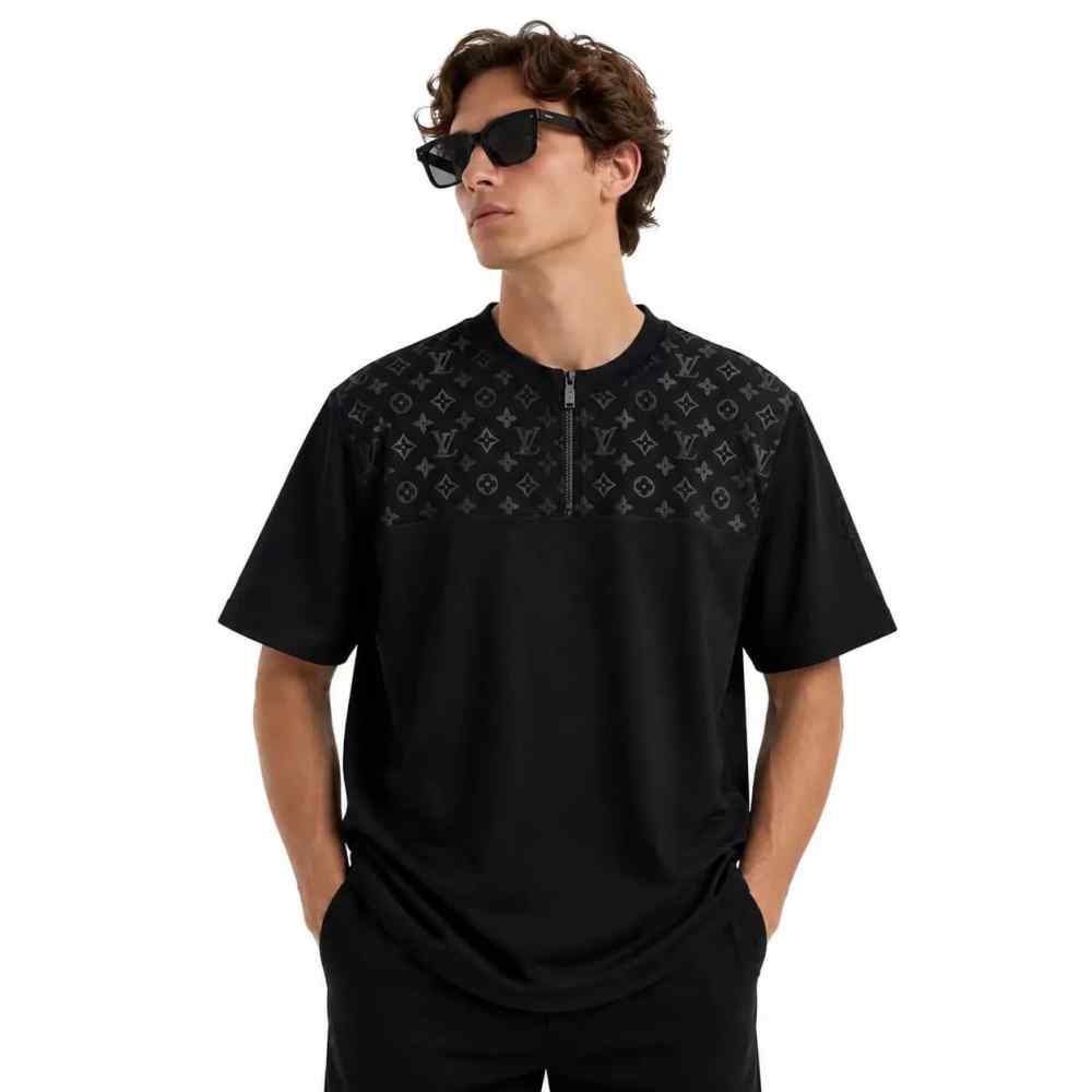 Louis Vuitton Black Embroidered Monogram T-Shirt