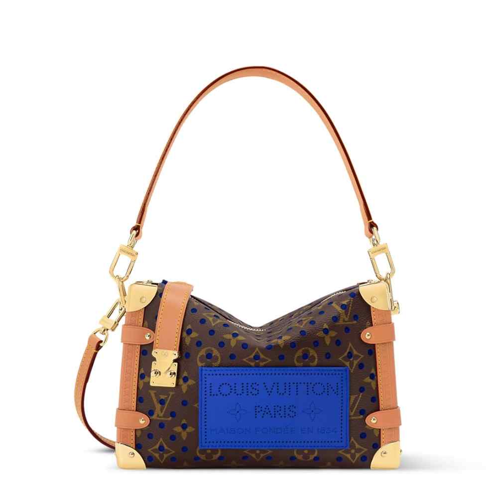 Louis Vuitton MM Side Trunk Soft Brown Suide Handle Bag