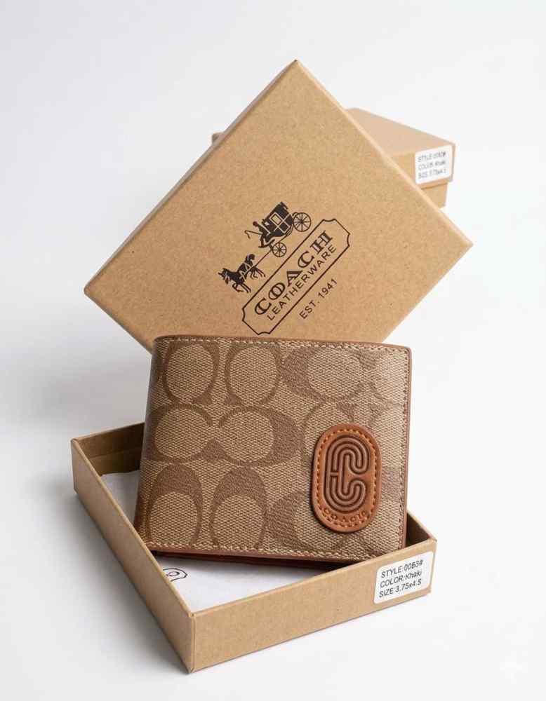 Coach Brown Leather Compact Wallet