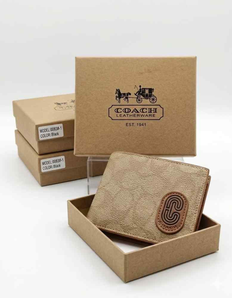 Coach Cream Leather Compact Wallet