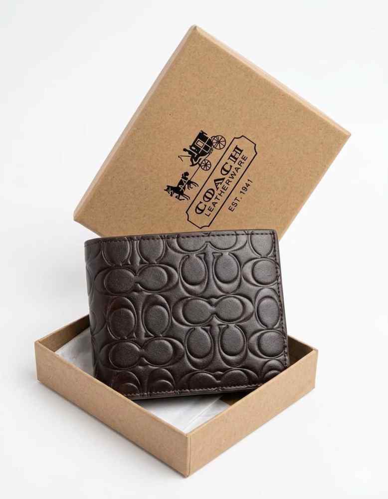 Coach Dark Brown Premium Compact Wallet