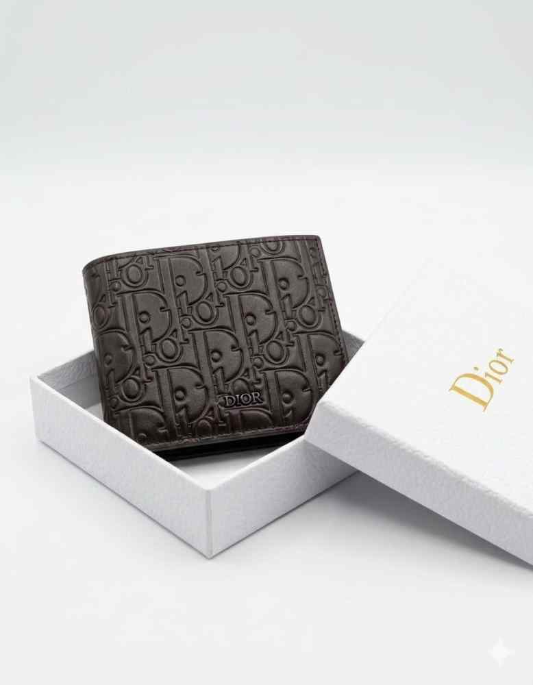 Dior Dark Brown Leather Bifold Wallet