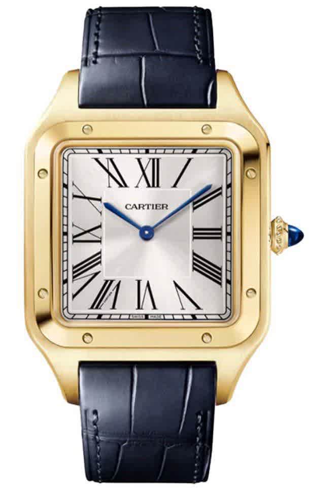 Cartier Santos-Dumont 18K Yellow Gold Silver Dial Model Watch WGSA0021