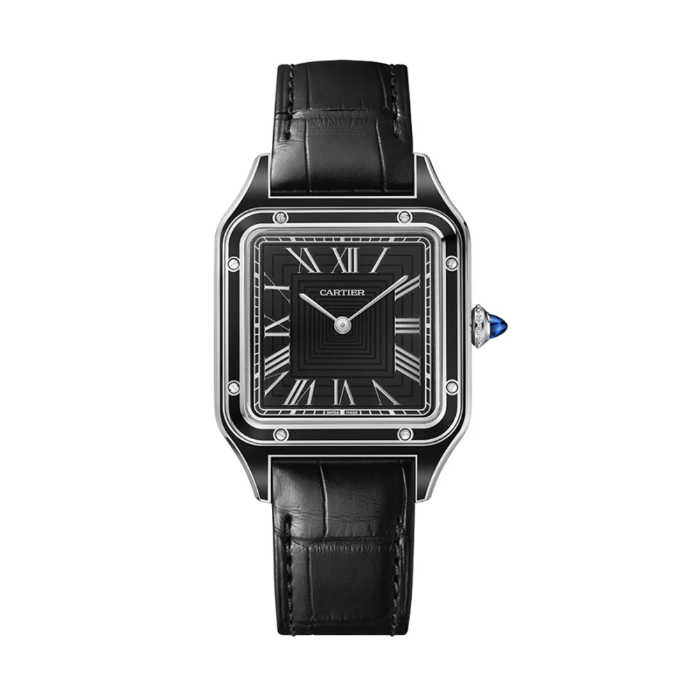 Cartier Santos-Dumont "Black Lacquer" Large Model Watch WSSA0046