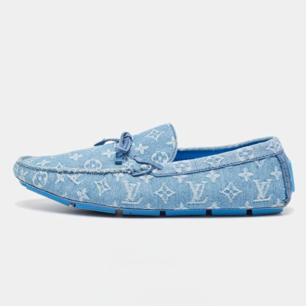 Louis Vuitton LV Driver Moccasin Blue Loafers 1ABF63