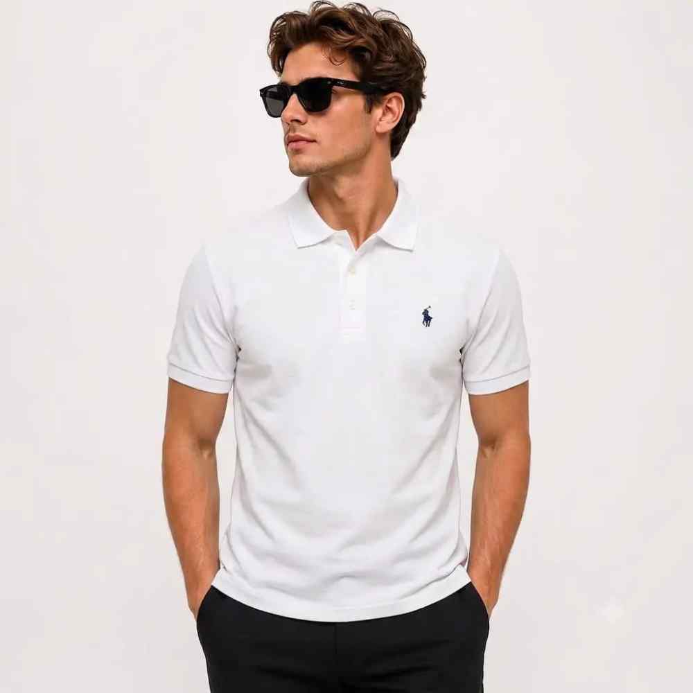 Ralph Lauren White Premium Collar T-shirt