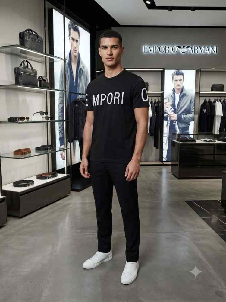 Emporio Armani Black Premium Quality Polo T-shirt