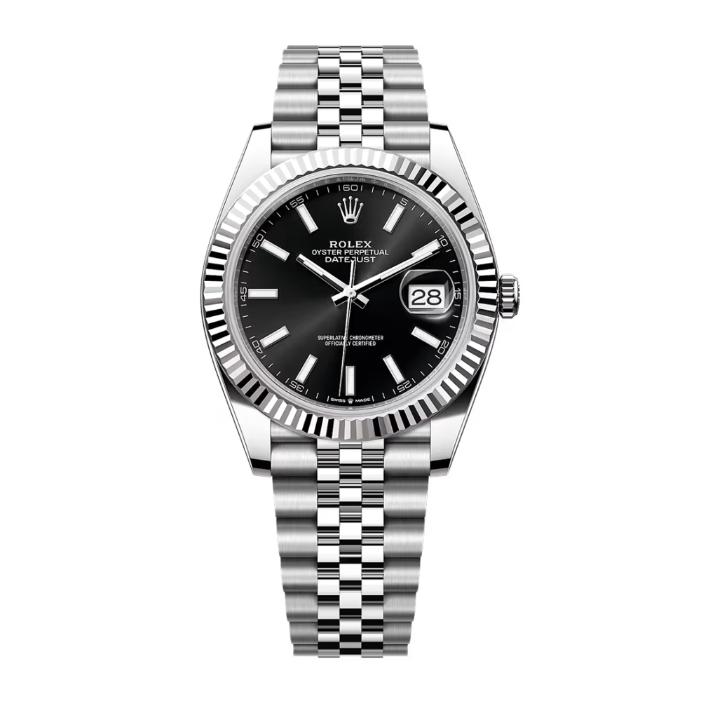 Rolex Datejust 41 18K White Gold "Bright Black" Dial Watch 126334-0018