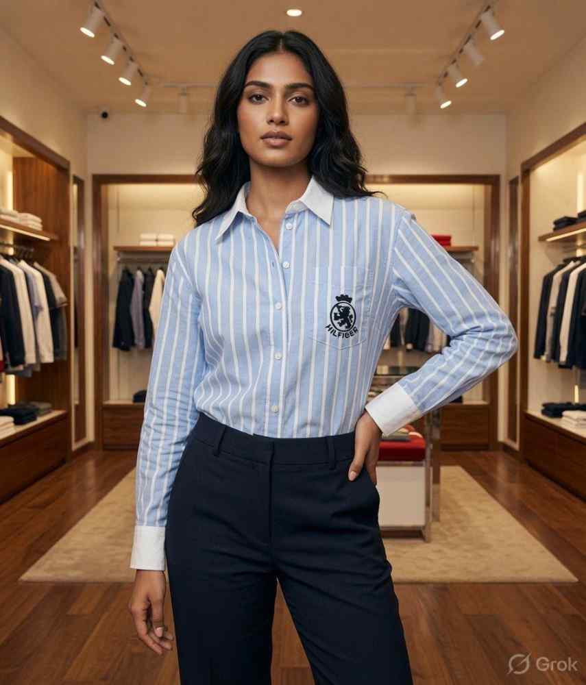 Tommy Hilfiger Sky Blue Premium Quality Women Shirt