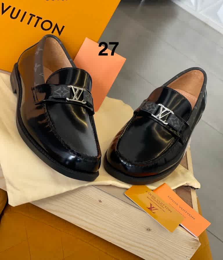 Louis Vuitton Monogram Premium Black Loafers