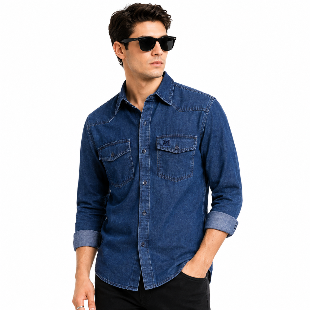 Amiri Dark Blue Premium Quality Men's Shirts