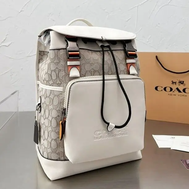 Coach Signature Canvas White Track Backpack