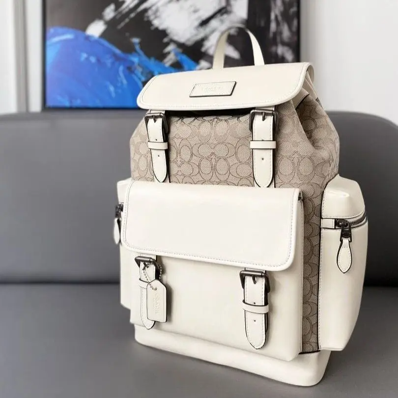 Coach Signature Canvas White Track Backpack