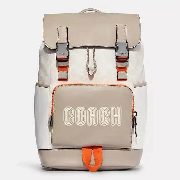 Coach Signature Canvas White Track Backpack