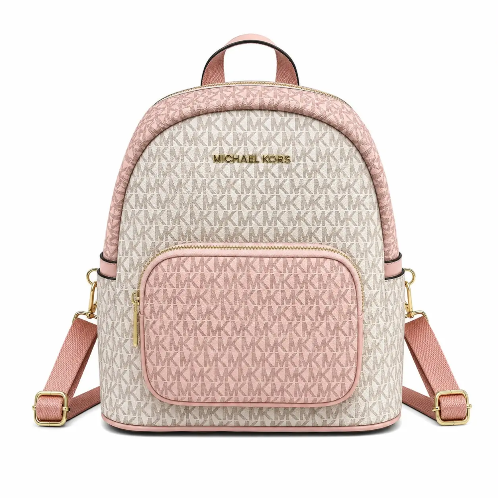 Michael Kors Tanner Large Signature Logo Pink Backpack