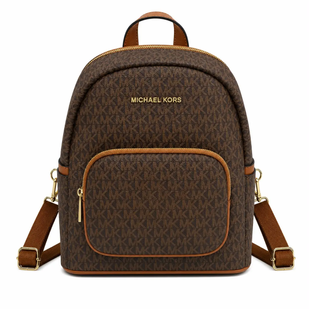 Michael Kors Tanner Large Signature Logo Brown Backpack