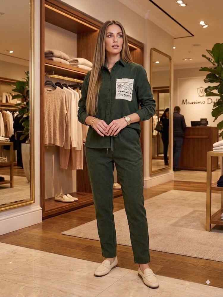 Masimo Dutti Green Premium Quality Co-ord Set