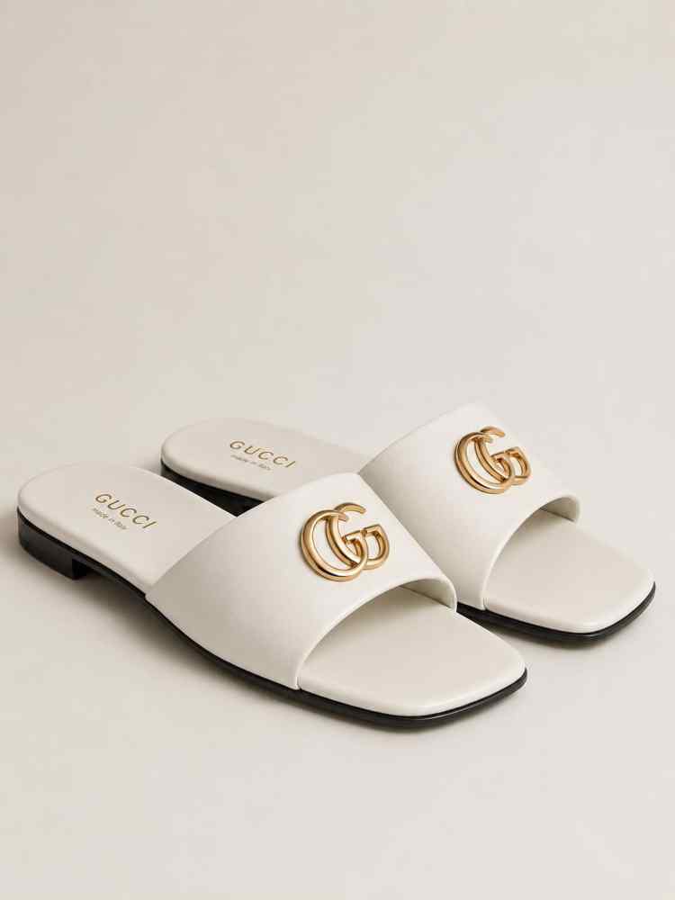 Gucci White Premium Quality Women's Flat Sandals
