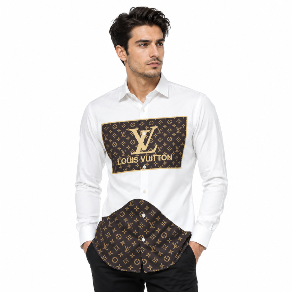 Louis Vuitton White Premium Quality New Designer Men's Casual Shirt