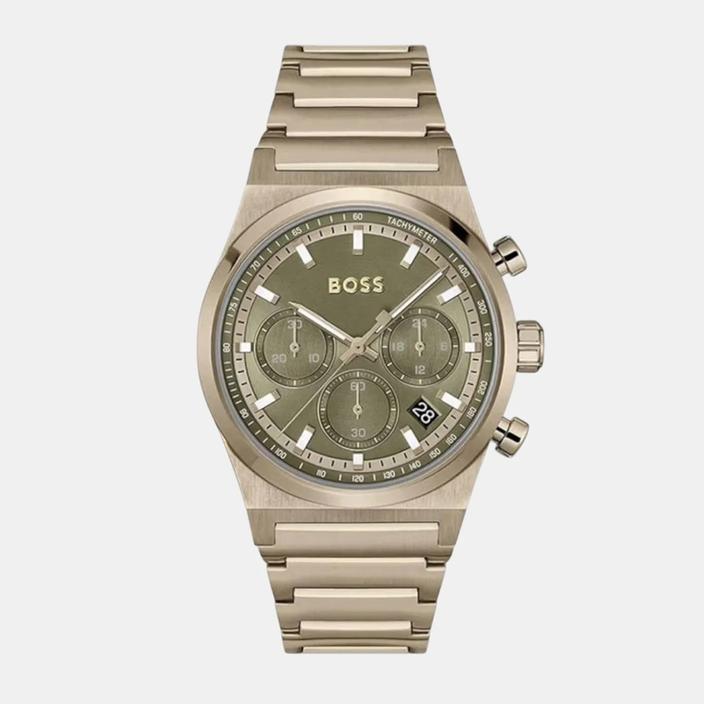 Boss Candor Chrono Men Quartz Green Dial Chronograph Stainless Steel Watch 1514222