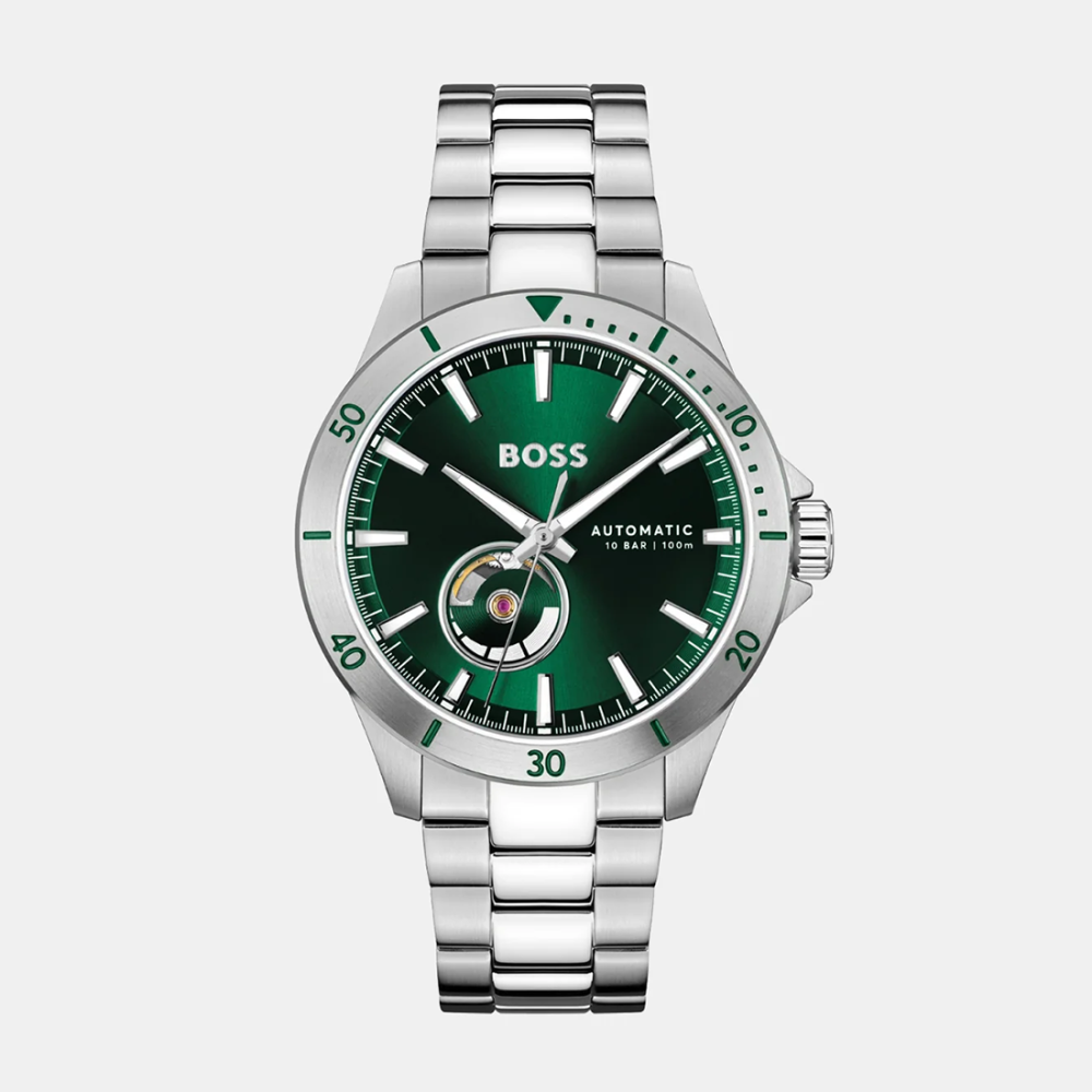 Boss Troper Automatic Men Automatic Green Dial Analog Stainless Steel Watch 1514200