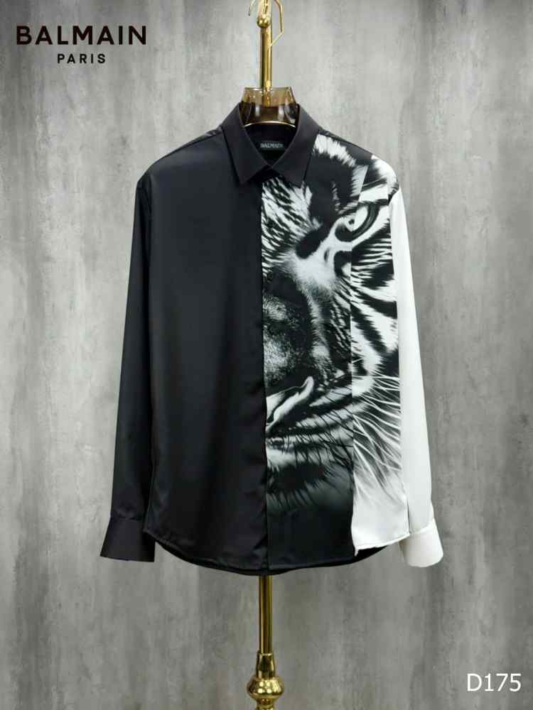 Balmain Embroidered Black Premium Cotton Shirt