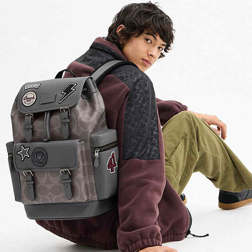 Coach Sprint Black Backpack in Signature Canvas