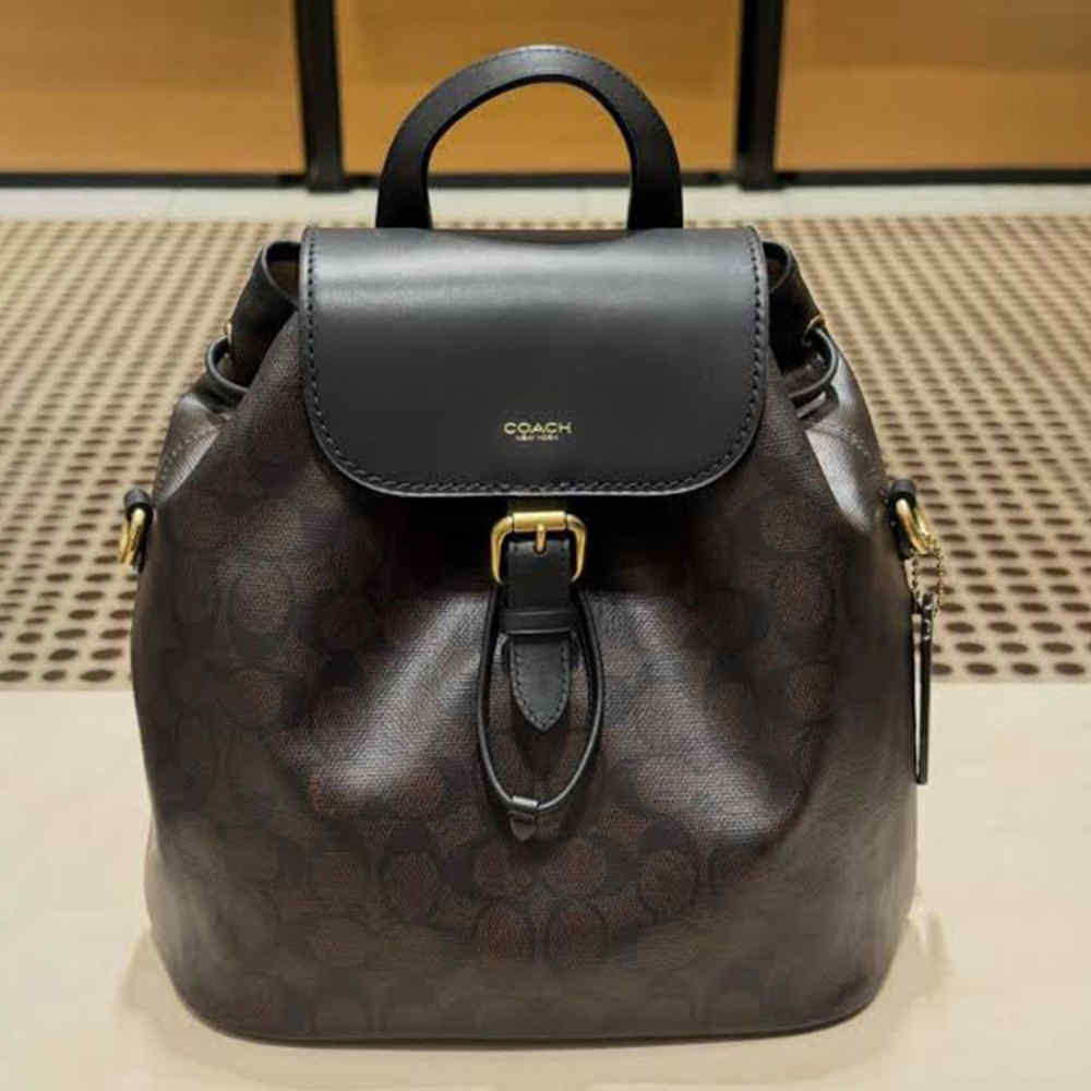 Coach Path Black Backpack in Signature Canvas