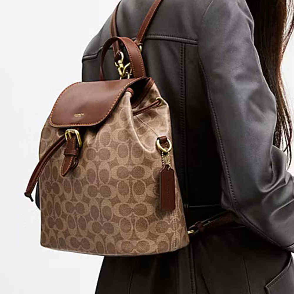 Coach Path Beige Backpack in Signature Canvas