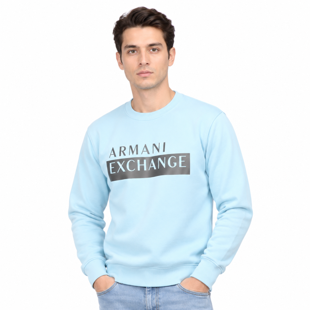 Armani Exchange Sky Blue Premium Quality Sweatshirt