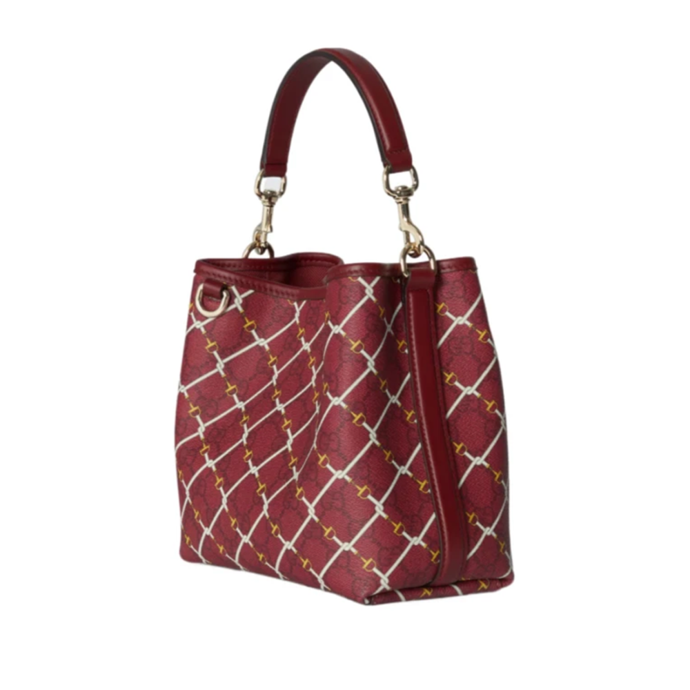 Gucci GG Emblem Red Small Bucket Bag