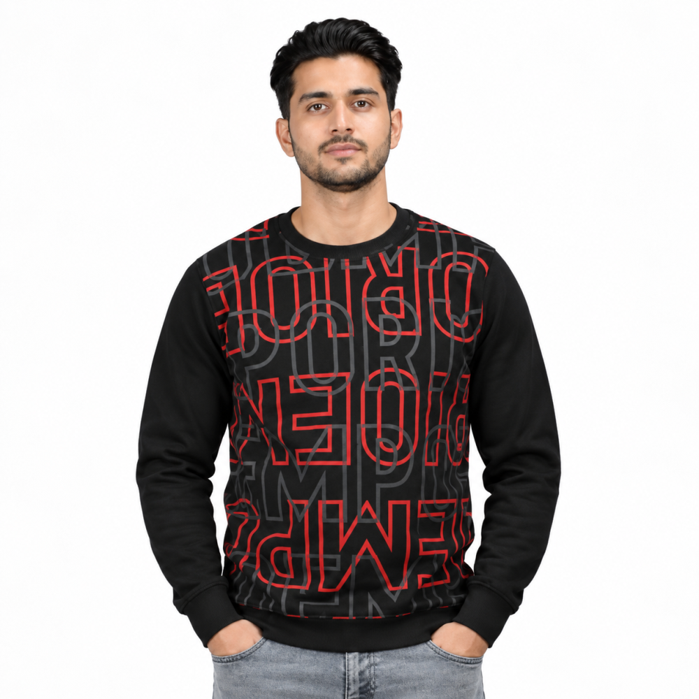 Emporio Armani Black & Red Premium Quality Sweatshirt