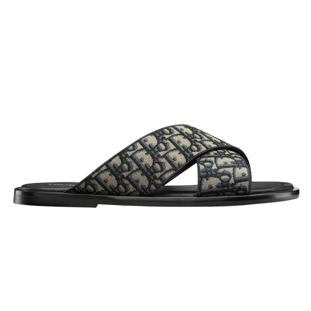 Dior Alias Black Dior Oblique Canvas Slippers