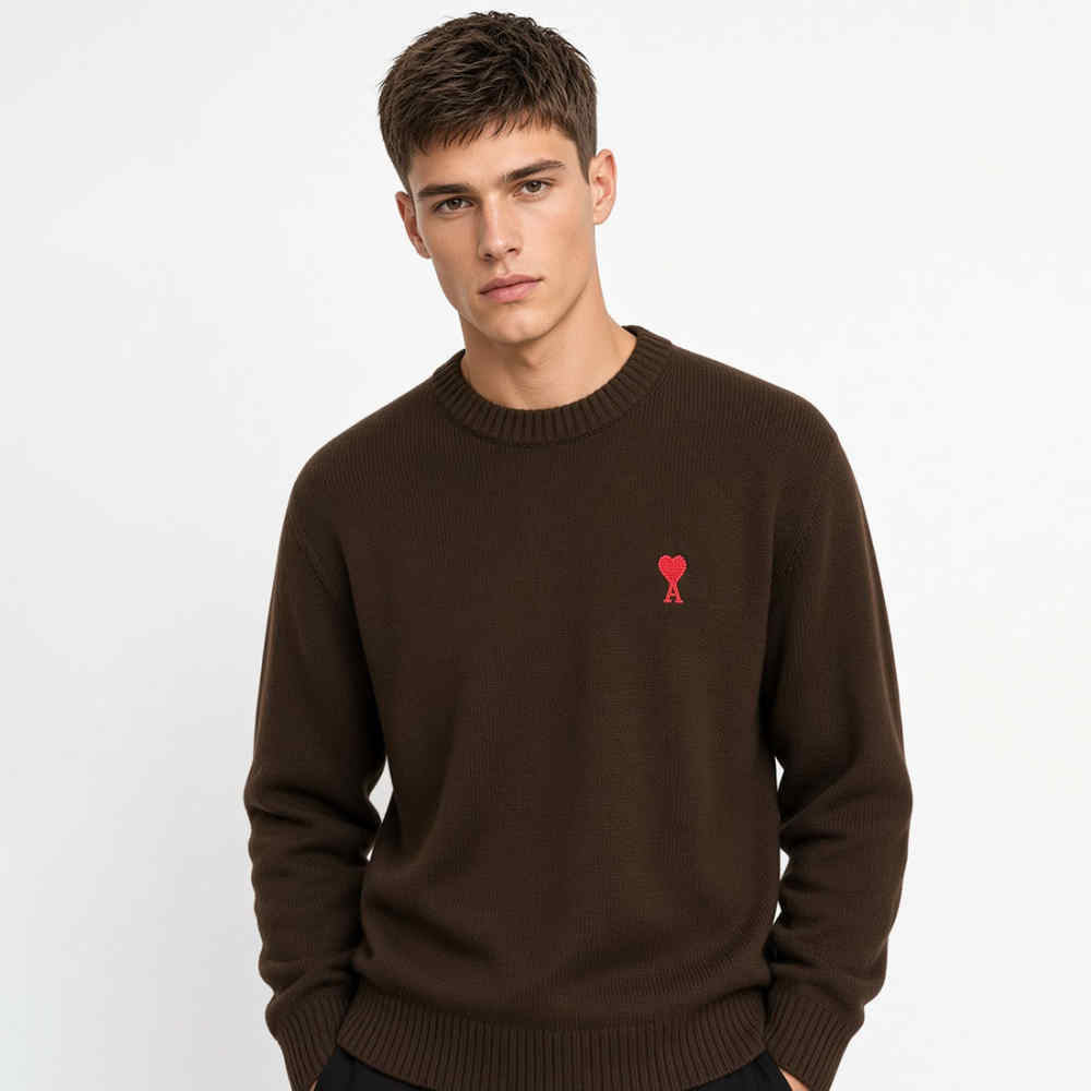 AMI Paris Ami de Cœur Crewneck Wool Sweater